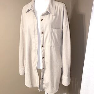 EUC Cream Corduroy Shacket Womens L